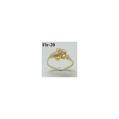 14k Gold Original Plumeria Hawaiian Ring